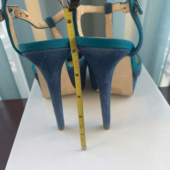 Aldo Womens Detamble Peep Toe High Heels Ankle Strap Blue EU 38 - Picture 12 of 13